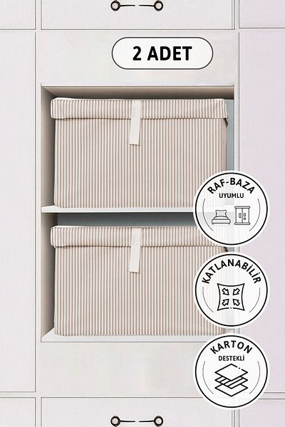 FAVORA Кафява чанта за съхранение с покритие от 2 части - 50x40x19