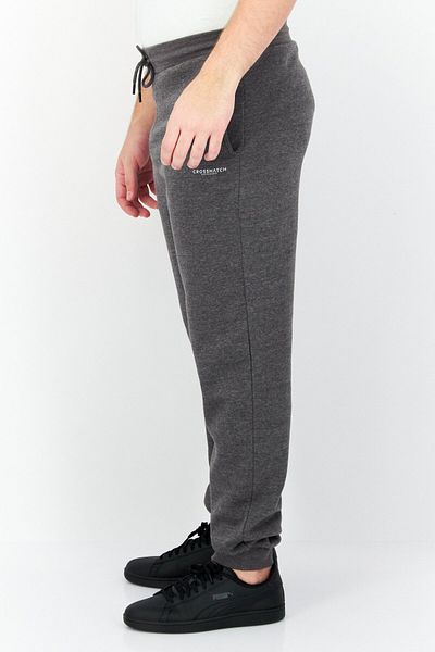 Crosshatch Men 2 Pcs Regular Fit Brand Logo Jogger Pants, Grey