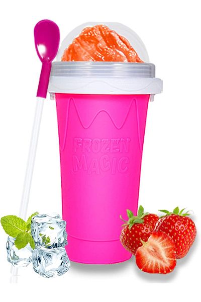 AWH Color Land DIY Smoothie Cup Frozen Magic Squeeze Cooling Mug Milkshake Maker Portable Tool