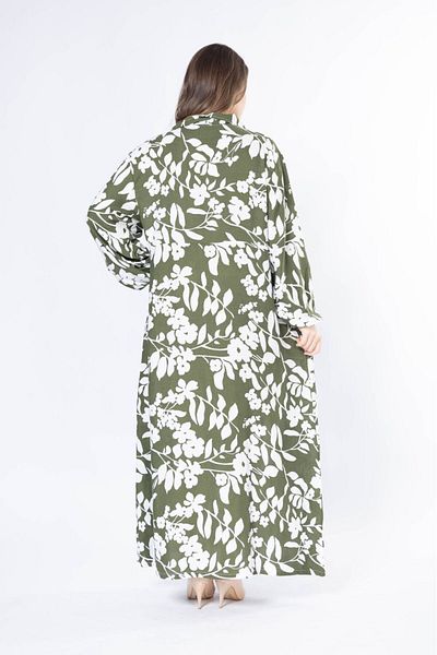 mervemoda Γυναικείο μακρύ plus size υφαντό φόρεμα βισκόζης