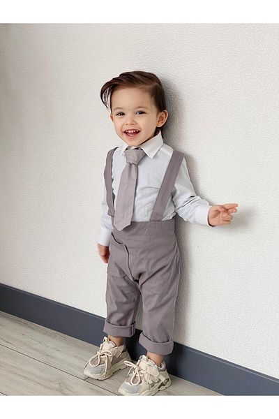 favorimkids Cotton Tie Cotton New Set of 3 Salopet Shirt Tie