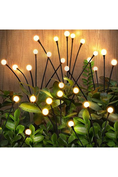 AWH Solar Lights Outdoor, Waterproof Swaying Firefly Lights, Flexible Copper Wires, 2 Packs