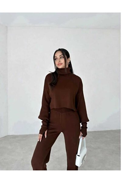 IHLAMURLAR TEKSTİL Γυναικείο Σετ Πλεκτό Ψηλόμεσο Πλεκτό