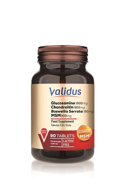 Validus جلوكوزامين + كوندرويتين + MSM 90 قرصًا