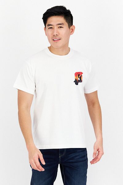Esprit Men Crew Neck Short Sleeve Graphic Printed T-shirt, White