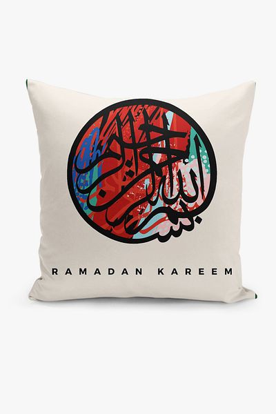 Filamente Ramadan Patterned Double Sided Digital Printed Throw Pillow Cover - Ramadan