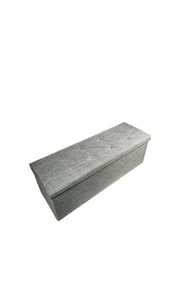 Homelux Banca cu spatiu depozitare, 110x38x38 cm, textil, gri inchis