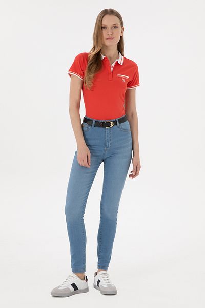 U.S. Polo Assn. Women's Light Blue Skinny High Waist Fit Jean Trousers 50266282-Dn0021