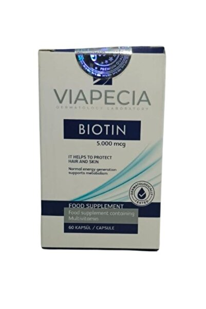 Viapecia BIOTIN ICEREN TAKVIYE EDICI GIDA 5000 mcg 60 kapsül