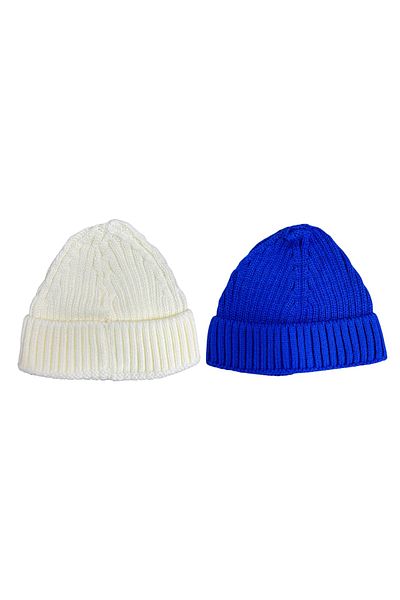 Mevo Unisex Knitwear Short White Colored Skullcap Beanie