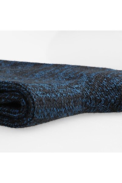 FOURSOLOS Unisex, 2'li Mavi Melanj-Gri Melanj Pamuklu Rahat Kalın Kışlık Soket Bot Çorabı, 38-44