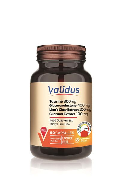 Validus Taurine Glucoronolactone Lion's Claw Extract Guarana Extract 60 Capsules