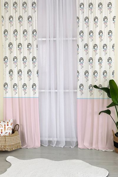 Lolla Princess Girl Patterned Background Curtain 768
