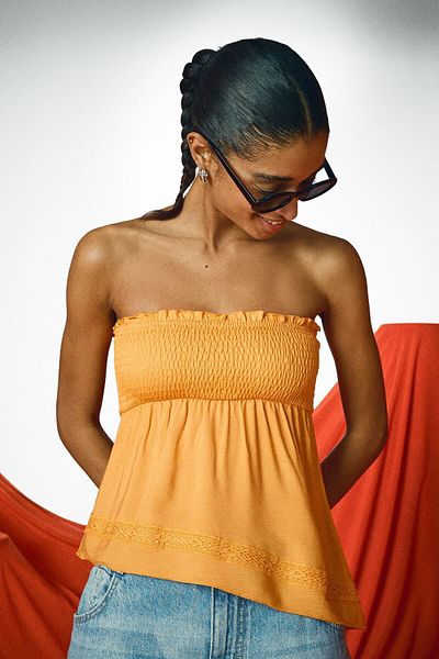 Bershka Crepe Bandeau Neckline T-shirt Ramadan