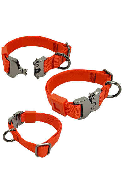 VSLT HANDMADE طوق كلب بقفل معدني. مقود قفل الأمان التكتيكي. للكلاب التي يصل و...