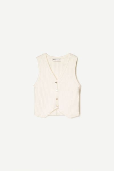 Bershka V-neck Ribbed Vest Ramadan