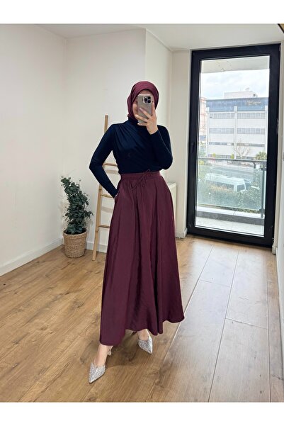 She Olive Modal Fabric Pocket Sports Skirt Bordu