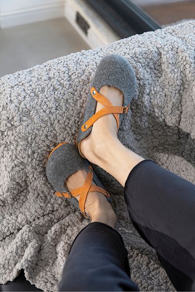 Uniqueqoop Παντόφλες από φυσικό μαλλί Viennese Cork Sole