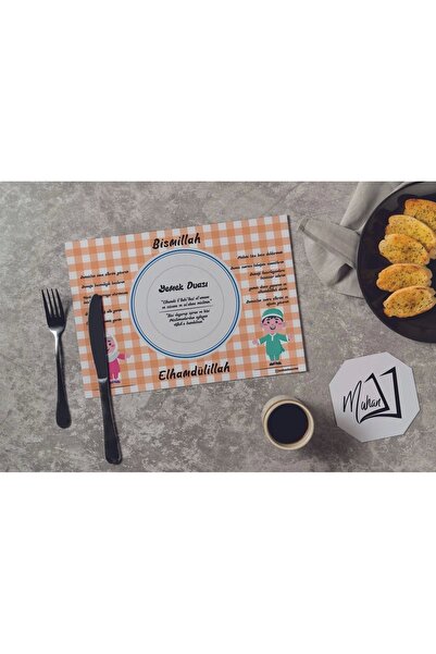 TUOR 10 Adet / Yemek Adabı / Erkek Çocuk ve Kız Çocuk / 170 Gr Kağıt Kullan At Amerikan Servis