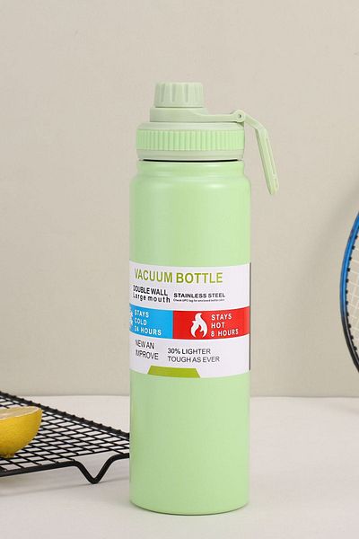 Weather Forecast 316 L Steel Green 800 ml Camping Picnic Thermos Water Bottle with Handle Cin514Ys