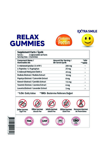 Validus Relax 5-HTP 200 mg  + Sam-e 25 mg 60 Gummies