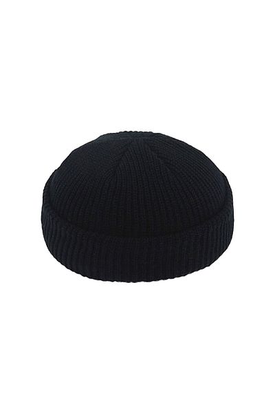 Mevo Unisex Knitwear Short Black Colored Skullcap Beanie
