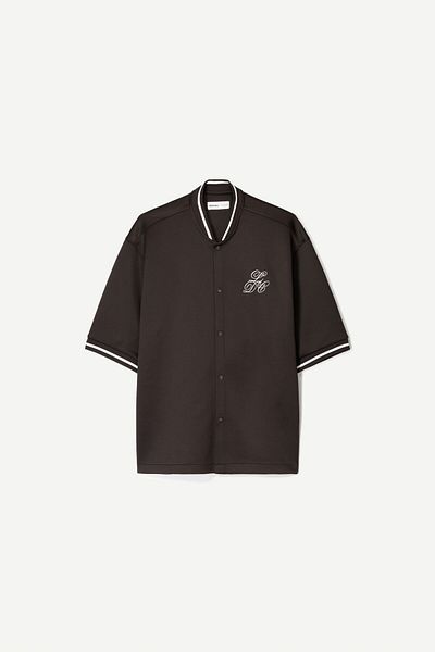 Bershka Embroidered Short Sleeve Boxy Fit Shirt Ramadan