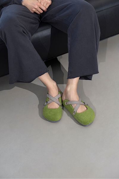 Uniqueqoop Παντόφλες από φυσικό μαλλί Viennese Cork Sole
