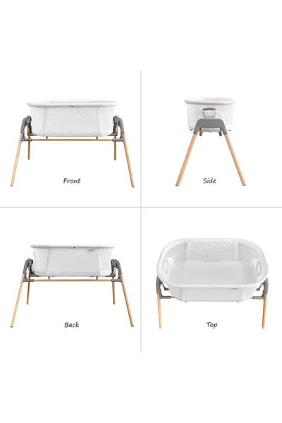 TEKNUM 3 - IN - 1 Baby Rocker Bassinet / Infant Crib w / Mosquito net - White