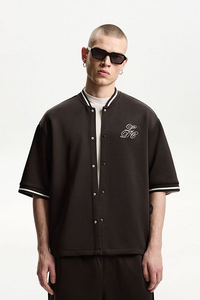 Bershka Embroidered Short Sleeve Boxy Fit Shirt Ramadan