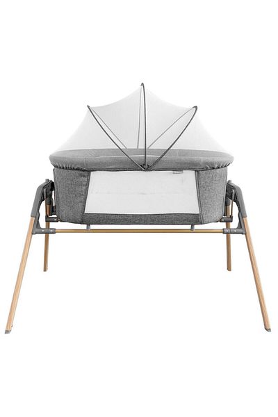 TEKNUM 3 - IN - 1 Baby Rocker Bassinet / Infant Crib w / Mosquito net - Grey