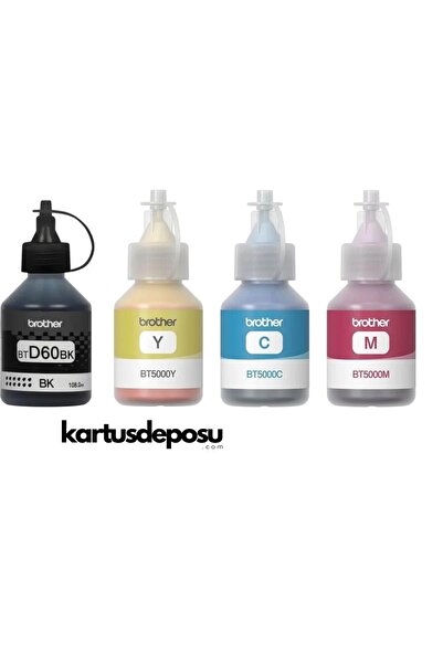 Brother BT Serisi Mürrekkep Seti, Tüm Renkler (Sarı, Kırmızı, Mavi, Siyah)