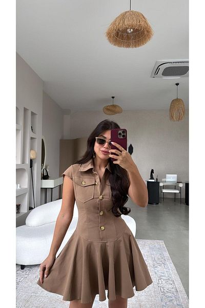 Buket Teke Rochie premium cu detaliu cu nasturi aurii