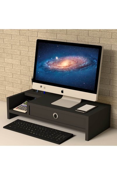 Emkawood Mi̇ra Monitor Raiser Black Shelf