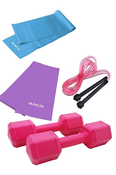 Tosima قطعتان من حبل القفز لفرقة البيلاتيس ومجموعة دمبل مزدوجة بوزن 1 كجم