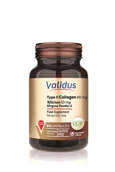 Validus Type 2 Collagen 40 Mg (Uc2 Patented) Silicium 10 Mg (Orgono Powdwer Patented) 30 Capsules