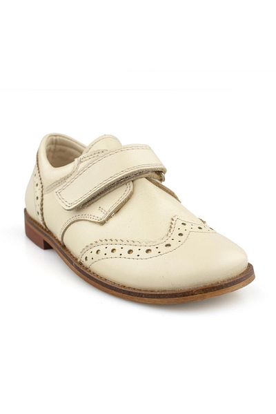 Cici Bebe Ayakkabı Genuine Leather Cream Boy's Classic Shoes