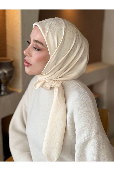 Modakaşmir Eșarfă cu model de linie de șah din seria Jacquard mătăsoasă