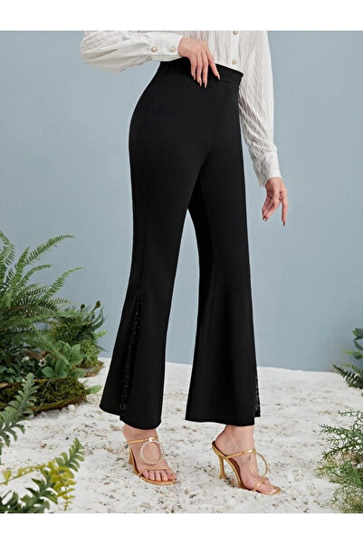 buğrahayalin Women's High Waist Side Tulle Detailed Diving Leggings Pants