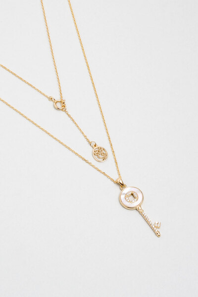 So CHIC... Şans Anahtarı 18 Ayar Sarı Altın Kaplama 45 Cm Gümüş Kolye