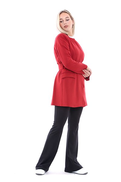 Sense Steel Knit Long Jacket| Ckt32183 Red