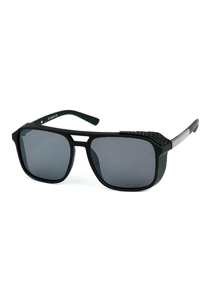 Di Caprio Men's Matte Black Uv400 Protection Rectangular Model Sunglasses