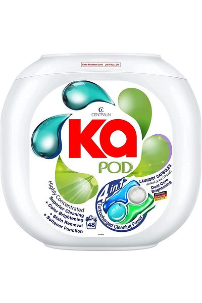 KA 4 in 1 PODS, 99.9% Anti-Bacterial Laundry Detergent, 48 Capsules, German Formulated Laundry Pods