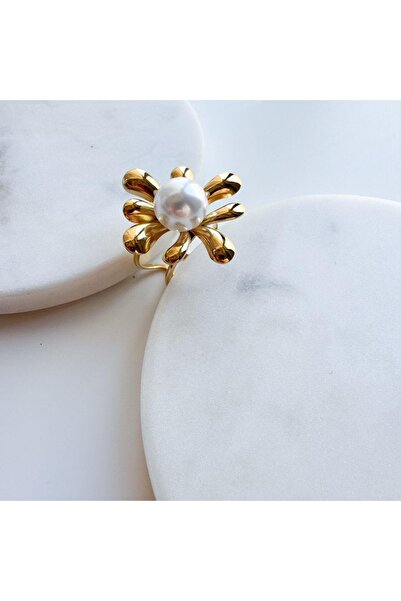 Venus Design çelik incili çiçek yüzük