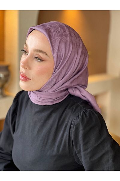 Modakaşmir Eșarfă cu model de linie de șah din seria Jacquard mătăsoasă