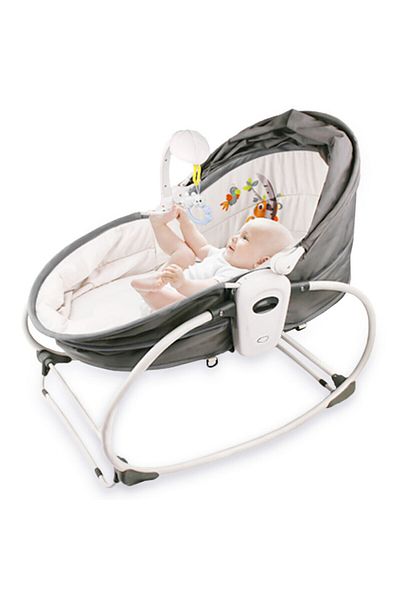 TEKNUM 6 - in - 1 Cozy Rocker Bassinet with Wheels, Awning & Mosquito net - Grey