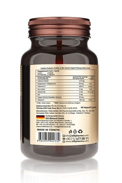 Validus 210 Mg Caffeine Balance Electrolyte Elaborate 90 Capsules