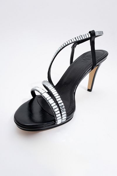 LuviShoes Pantofi de seară cu toc NUEVO Black Skin Stone