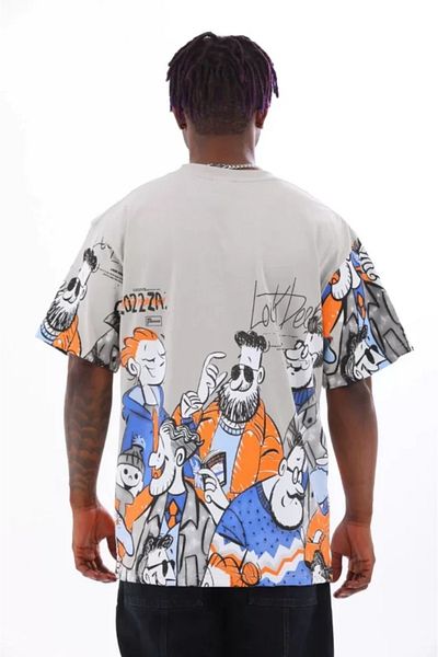 JANES Γκρι μπλουζάκι Unisex Oversize Crew Neck