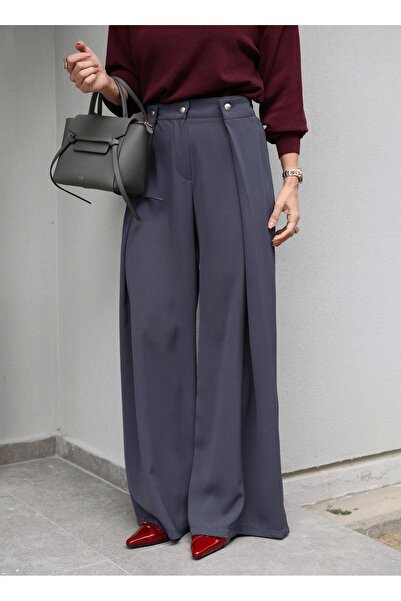 Purple by Banu Gold Düğme Detay Pantolon